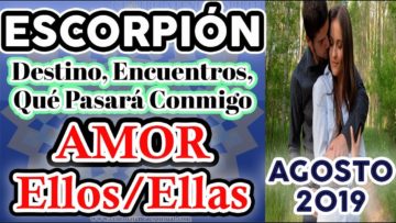 ESCORPION AGOSTO 2019, EX PAREJAS, PAREJAS, TAROT AMOR, ÁNGELES AMOR, PREDICCIONES.