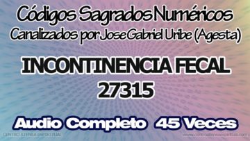 INCONTINENCIA FECAL CODIGOS SAGRADOS NUMERICOS 27315.